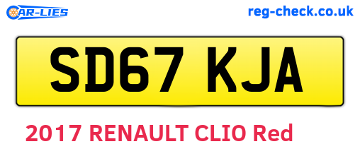 SD67KJA are the vehicle registration plates.