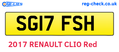SG17FSH are the vehicle registration plates.