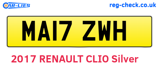 MA17ZWH are the vehicle registration plates.