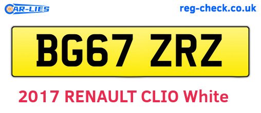 BG67ZRZ are the vehicle registration plates.