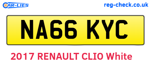 NA66KYC are the vehicle registration plates.