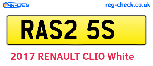RAS25S are the vehicle registration plates.