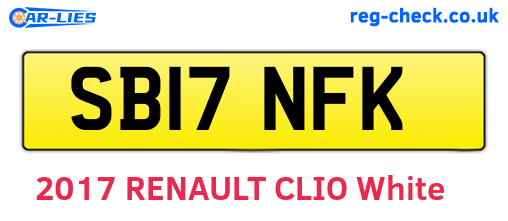 SB17NFK are the vehicle registration plates.