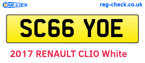 SC66YOE are the vehicle registration plates.