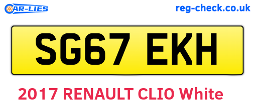 SG67EKH are the vehicle registration plates.