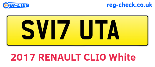 SV17UTA are the vehicle registration plates.