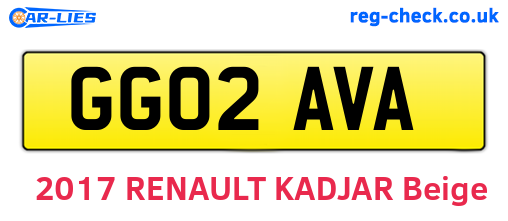 GG02AVA are the vehicle registration plates.