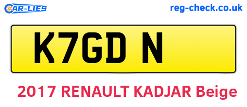 K7GDN are the vehicle registration plates.