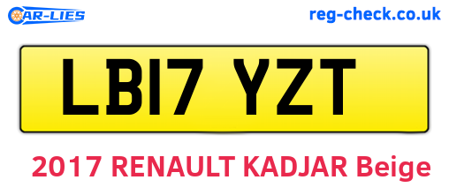 LB17YZT are the vehicle registration plates.