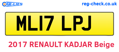ML17LPJ are the vehicle registration plates.