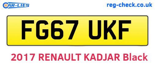 FG67UKF are the vehicle registration plates.