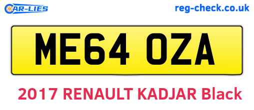ME64OZA are the vehicle registration plates.