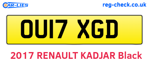 OU17XGD are the vehicle registration plates.