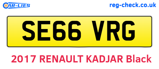 SE66VRG are the vehicle registration plates.