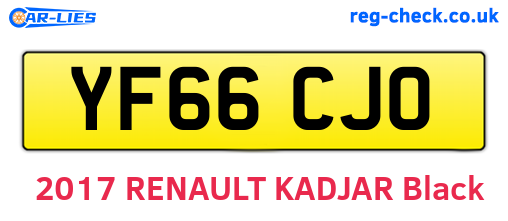 YF66CJO are the vehicle registration plates.