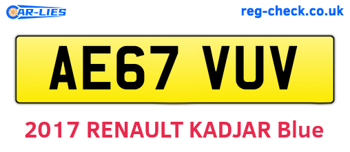 AE67VUV are the vehicle registration plates.
