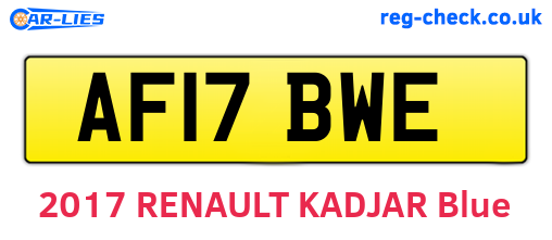 AF17BWE are the vehicle registration plates.