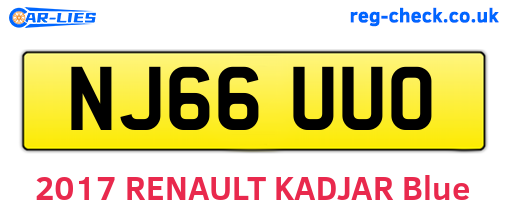NJ66UUO are the vehicle registration plates.