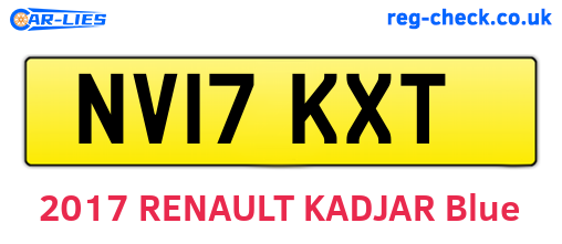 NV17KXT are the vehicle registration plates.