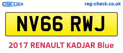 NV66RWJ are the vehicle registration plates.
