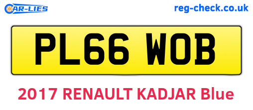 PL66WOB are the vehicle registration plates.