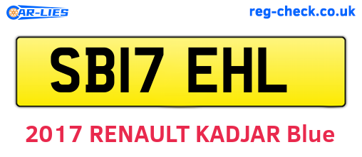 SB17EHL are the vehicle registration plates.