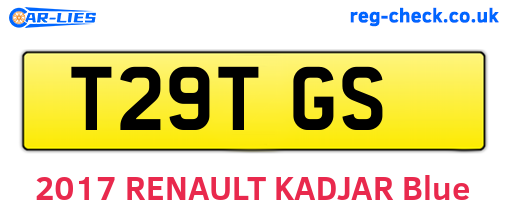 T29TGS are the vehicle registration plates.