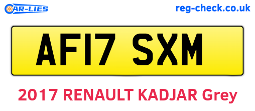 AF17SXM are the vehicle registration plates.