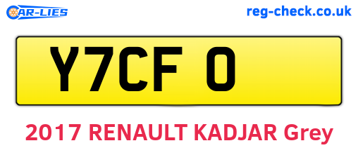 Y7CFO are the vehicle registration plates.