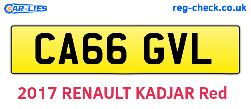 CA66GVL are the vehicle registration plates.