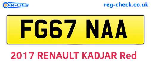 FG67NAA are the vehicle registration plates.
