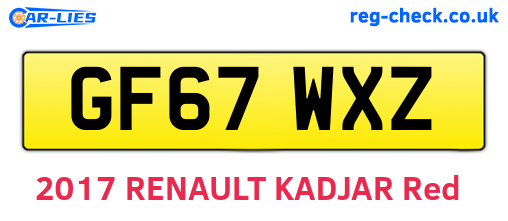 GF67WXZ are the vehicle registration plates.