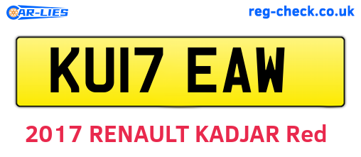 KU17EAW are the vehicle registration plates.