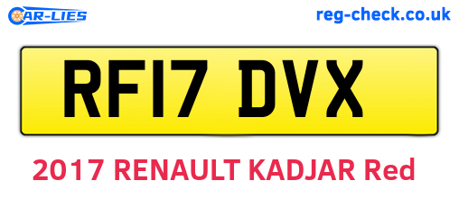 RF17DVX are the vehicle registration plates.