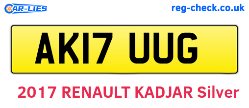 AK17UUG are the vehicle registration plates.