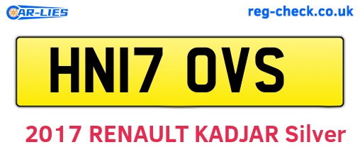 HN17OVS are the vehicle registration plates.