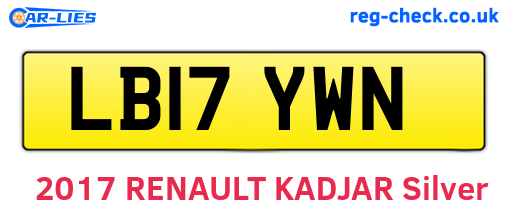 LB17YWN are the vehicle registration plates.