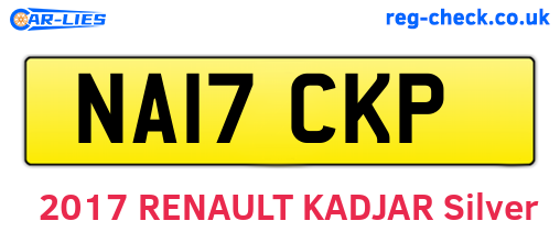NA17CKP are the vehicle registration plates.