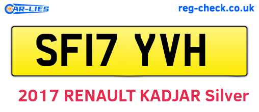 SF17YVH are the vehicle registration plates.