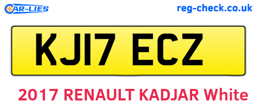KJ17ECZ are the vehicle registration plates.