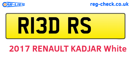 R13DRS are the vehicle registration plates.