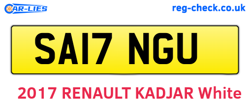 SA17NGU are the vehicle registration plates.