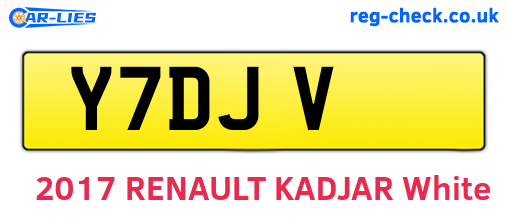 Y7DJV are the vehicle registration plates.