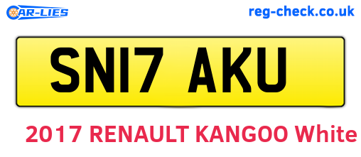SN17AKU are the vehicle registration plates.