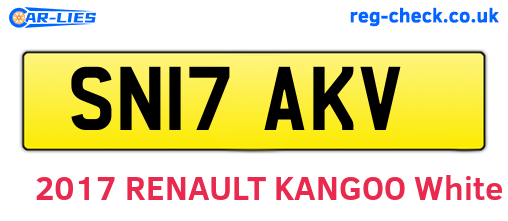 SN17AKV are the vehicle registration plates.