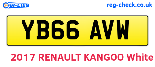 YB66AVW are the vehicle registration plates.