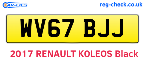 WV67BJJ are the vehicle registration plates.