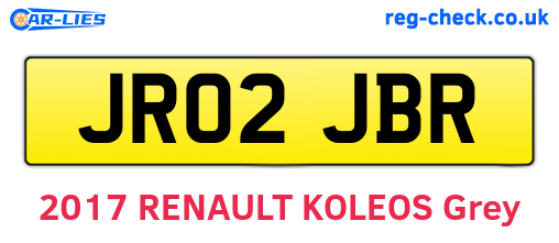 JR02JBR are the vehicle registration plates.