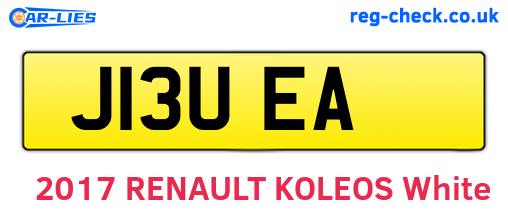 J13UEA are the vehicle registration plates.