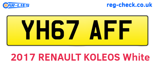 YH67AFF are the vehicle registration plates.